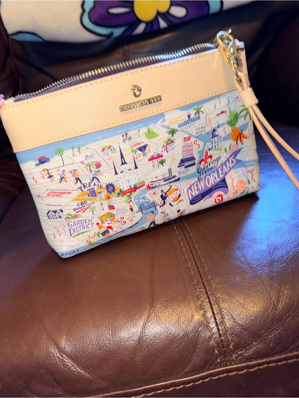 Spartina 449 “Greetings From New Orleans” Map Wristlet